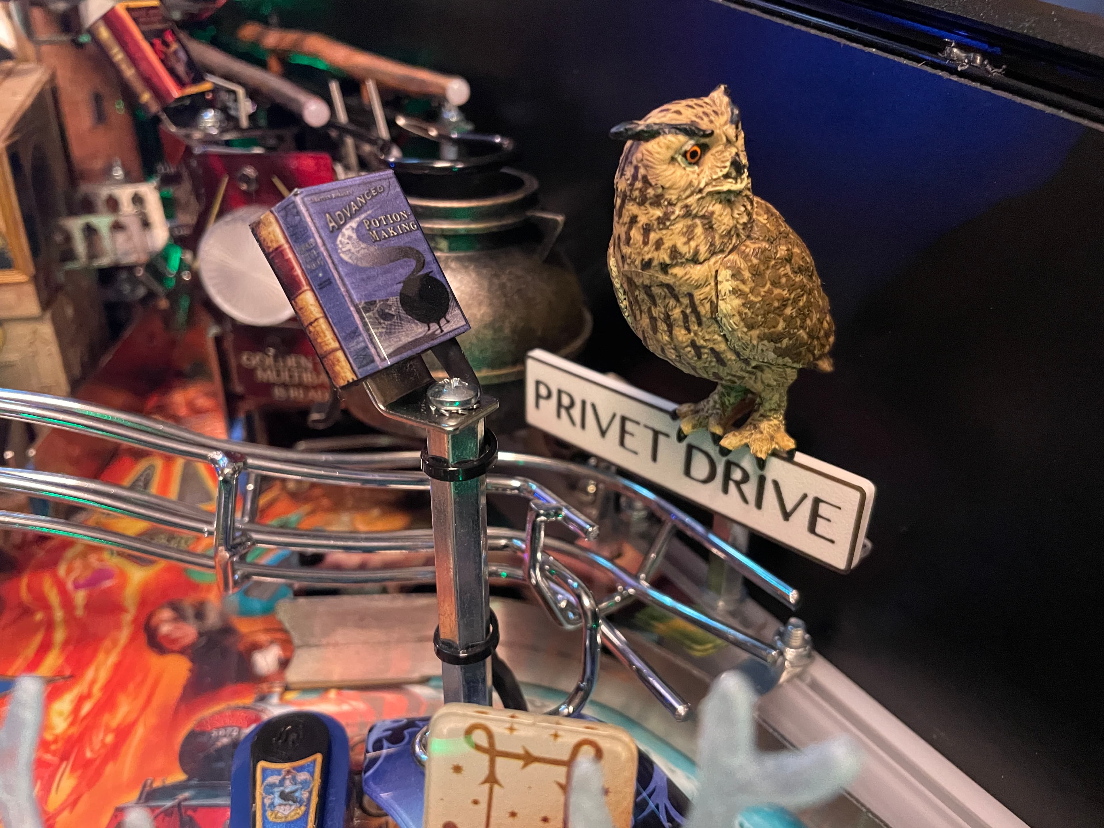 Privet Drive Sign with Great Horned Owl